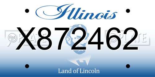 X872462 Illinois License Plate