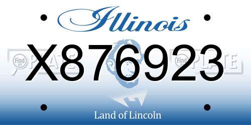X876923 Illinois License Plate