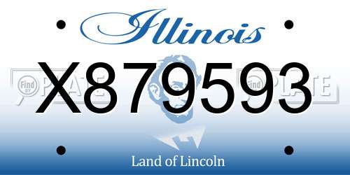 X879593 Illinois License Plate