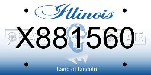 X881560 Illinois License Plate