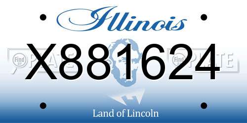 X881624 Illinois License Plate