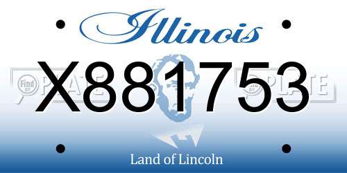 X881753 Illinois License Plate