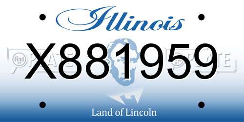 X881959 Illinois License Plate