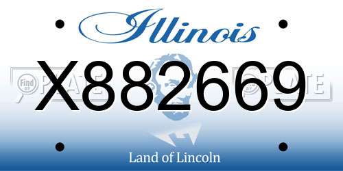 X882669 Illinois License Plate