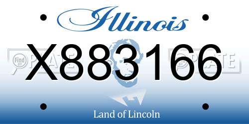 X883166 Illinois License Plate