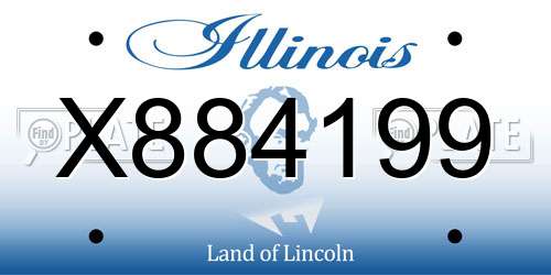 X884199 Illinois License Plate