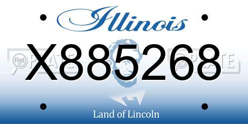 X885268 Illinois License Plate