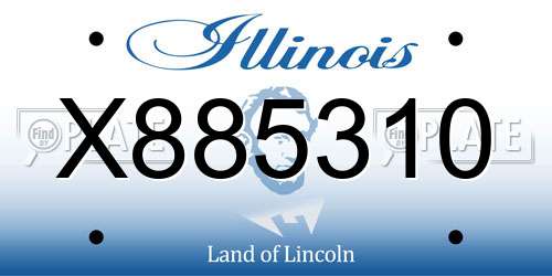 X885310 Illinois License Plate