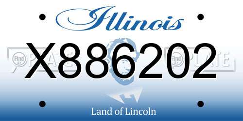 X886202 Illinois License Plate