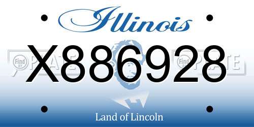 X886928 Illinois License Plate