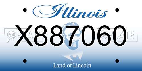 X887060 Illinois License Plate