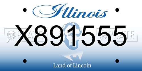 X891555 Illinois License Plate