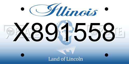 X891558 Illinois License Plate