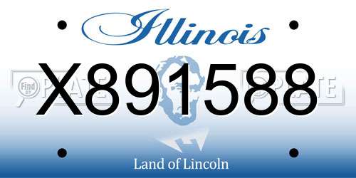X891588 Illinois License Plate