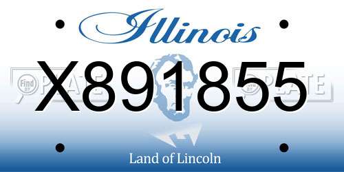 X891855 Illinois License Plate