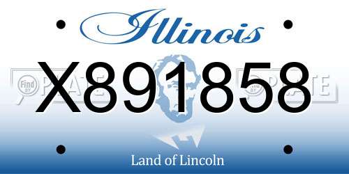 X891858 Illinois License Plate