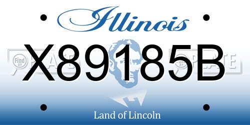 X89185B Illinois License Plate