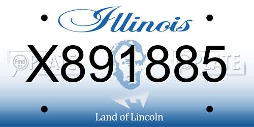 X891885 Illinois License Plate