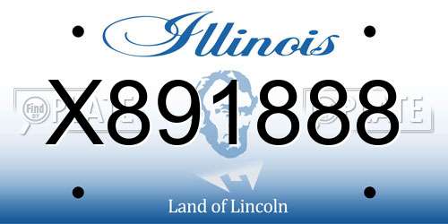 X891888 Illinois License Plate