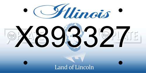 X893327 Illinois License Plate