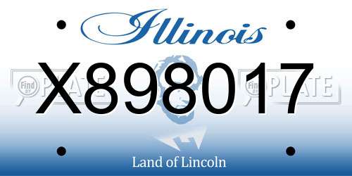 X898017 Illinois License Plate