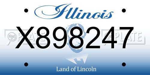 X898247 Illinois License Plate