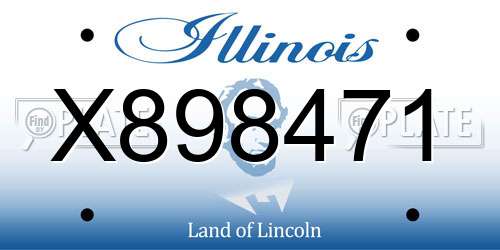X898471 Illinois License Plate