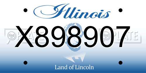X898907 Illinois License Plate