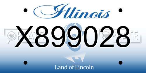 X899028 Illinois License Plate