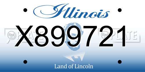 X899721 Illinois License Plate