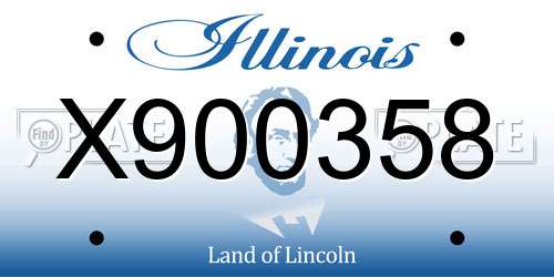 X900358 Illinois License Plate