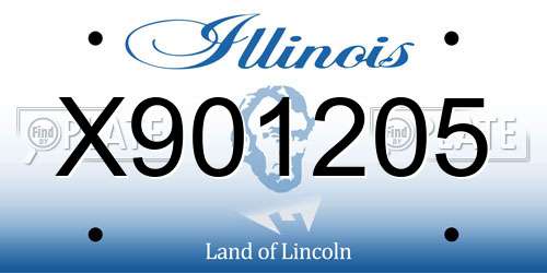 X901205 Illinois License Plate