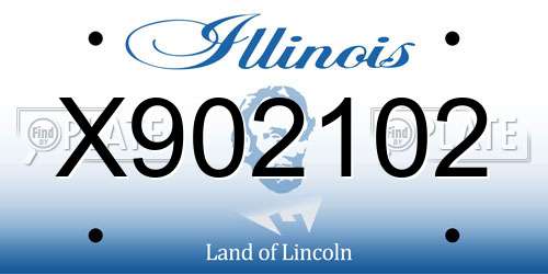 X902102 Illinois License Plate