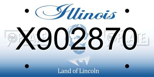 X902870 Illinois License Plate
