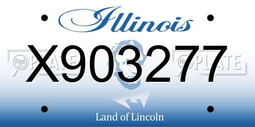 X903277 Illinois License Plate