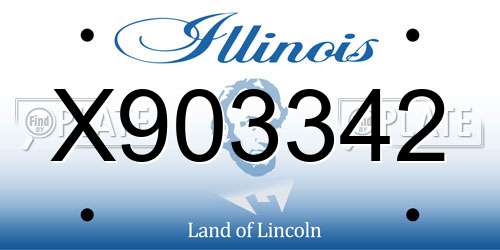 X903342 Illinois License Plate