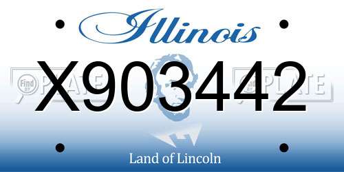 X903442 Illinois License Plate