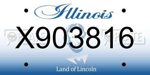 X903816 Illinois License Plate