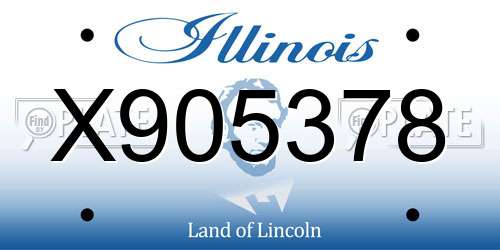 X905378 Illinois License Plate