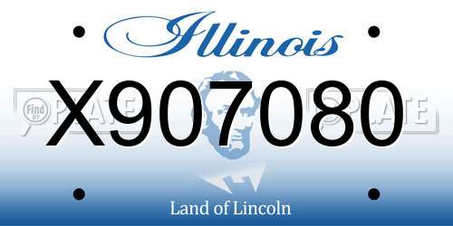 X907080 Illinois License Plate