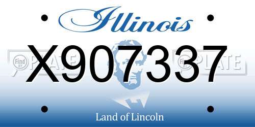 X907337 Illinois License Plate