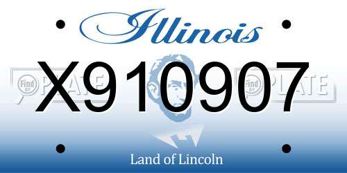X910907 Illinois License Plate