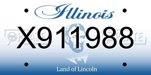 X911988 Illinois License Plate