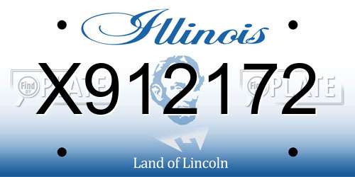 X912172 Illinois License Plate