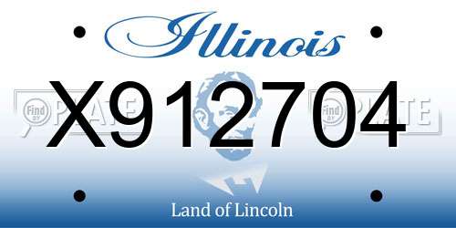 X912704 Illinois License Plate