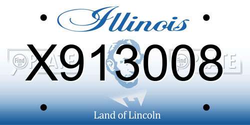 X913008 Illinois License Plate