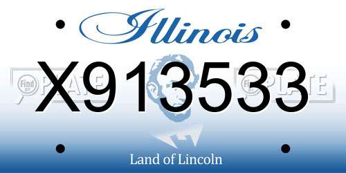 X913533 Illinois License Plate