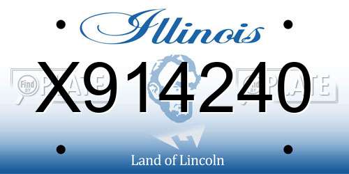 X914240 Illinois License Plate