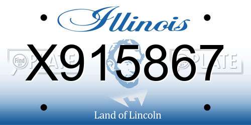 X915867 Illinois License Plate
