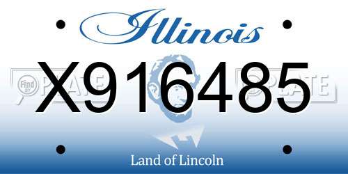 X916485 Illinois License Plate